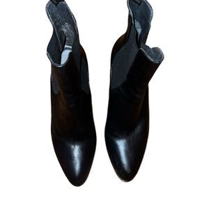 Napoleoni Black Leather Booties Size 6.5
